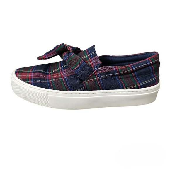 Zara Plaid With Bow Slip On Sneaker Shoes - Picture 1 of 11